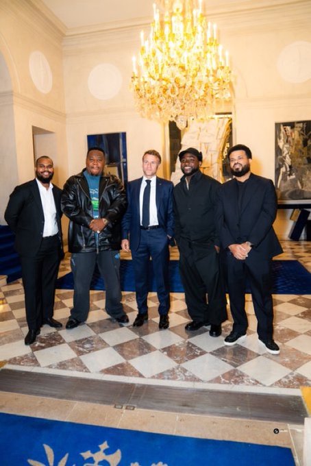 Davido Meets French President Emmanuel Macron in Paris